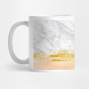 Golden painted white marble Mug